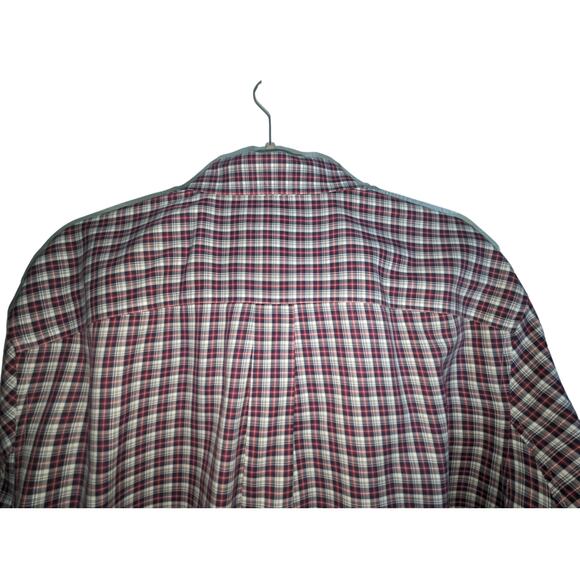 Duluth Trading Co. Mens XL Red White Plaid Shirt Trim Fit Collar Long Sleeves - Picture 8 of 12